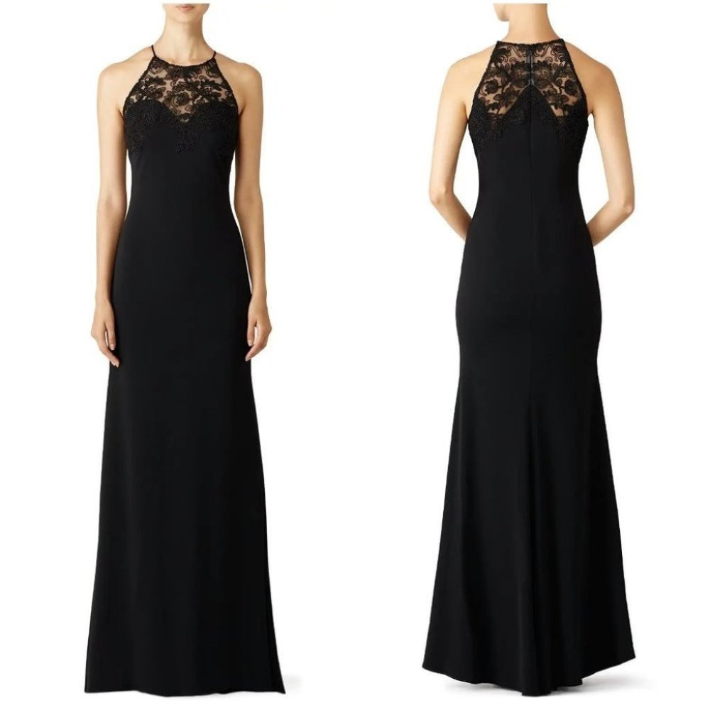Prom Dress Vintage Badgley Mischka Black Lace Tyler Formal Gown